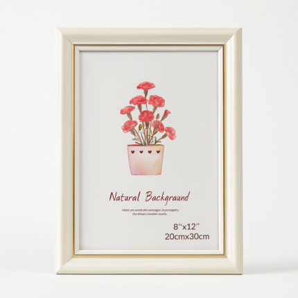 Cadre Photo Classique Blanc & Doré – 20x30 cm (8"x12")