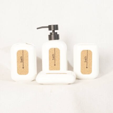 Ensemble de 4 accessoires de salle de bain en céramique