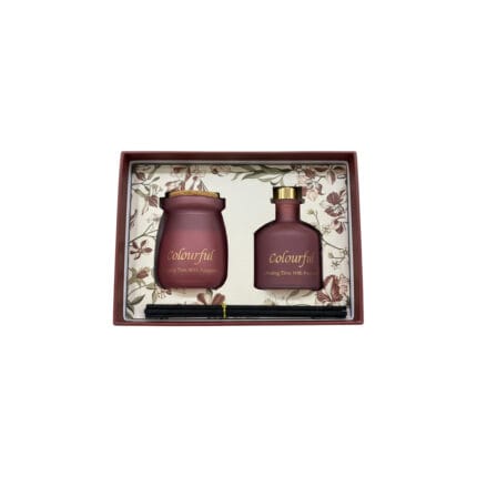 Coffret Cadeau Diffuseurs de Parfum en Verre Dépoli avec Bâtonnets