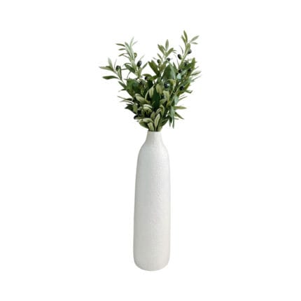 Grand Vase Décoratif Blanc Texturé Mat 50 cm